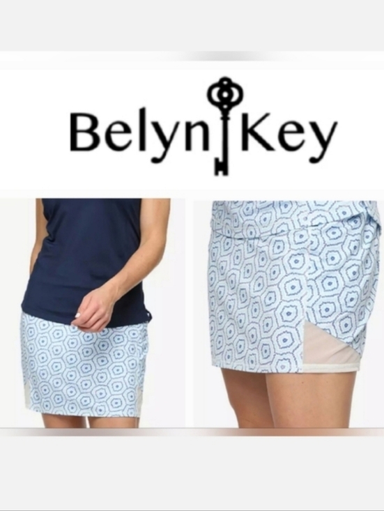Belyn Key Pants - The Belyn Key Mesh Panel 16½" Skort Blue Glacier Burst Sz S